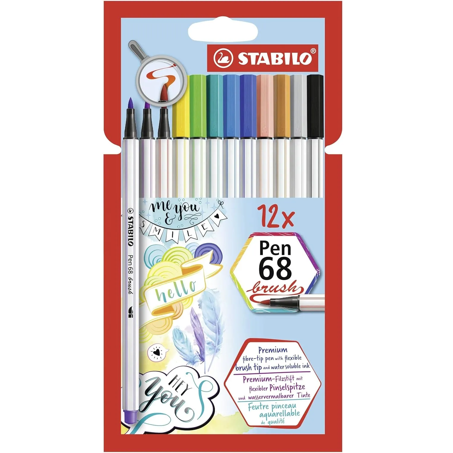 Vibrant Creations: 12-Piece Assorted Colours Premium Fibre-Tip Pen Set