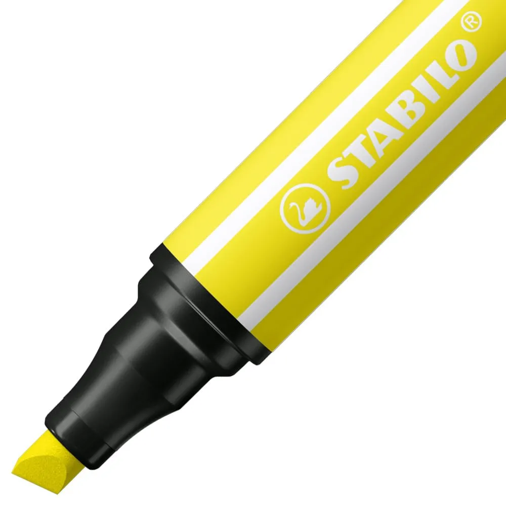 STABILO Pen 68 MAX - ARTY - Premium Fibre-Tip Pen with Chisel Tip - Pack of 24 - Assorted Colours