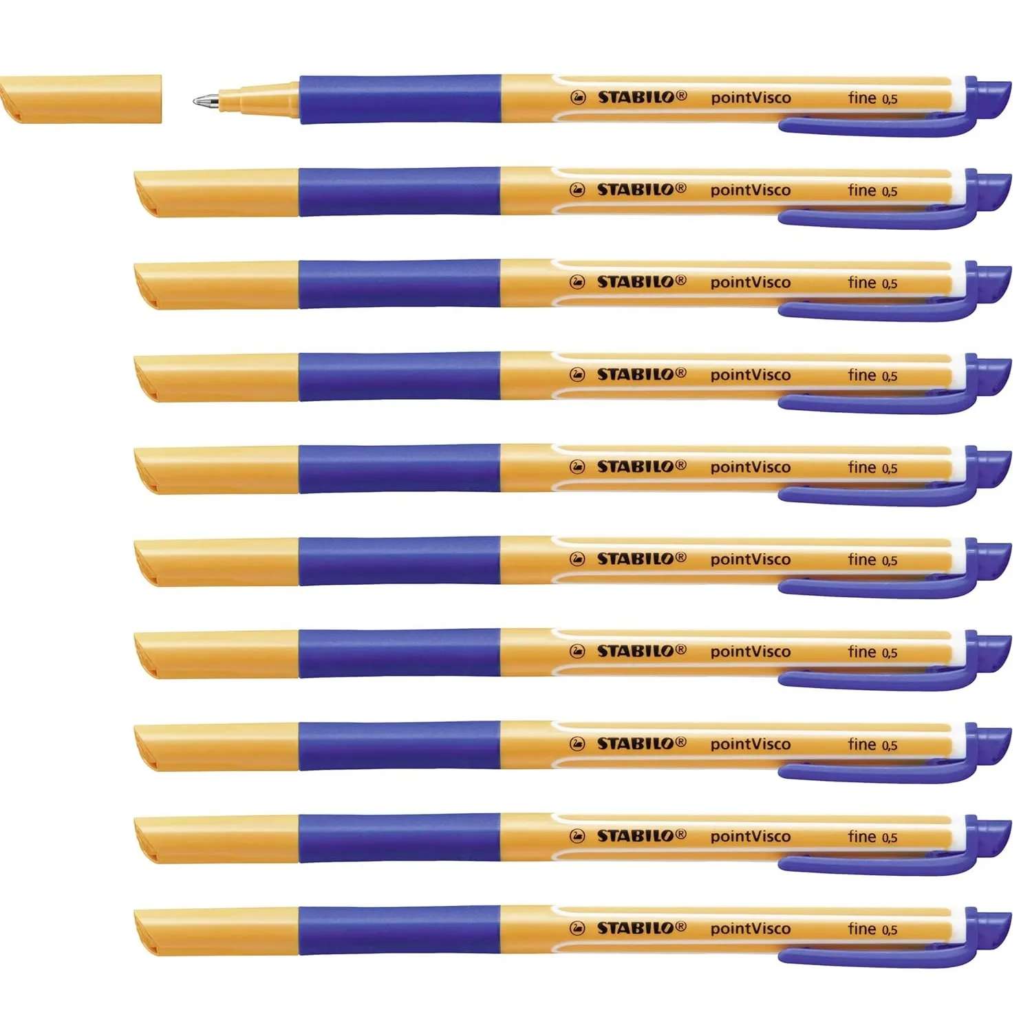 STABILO pointVisco - Gel Rollerball - Box of 10 Blue