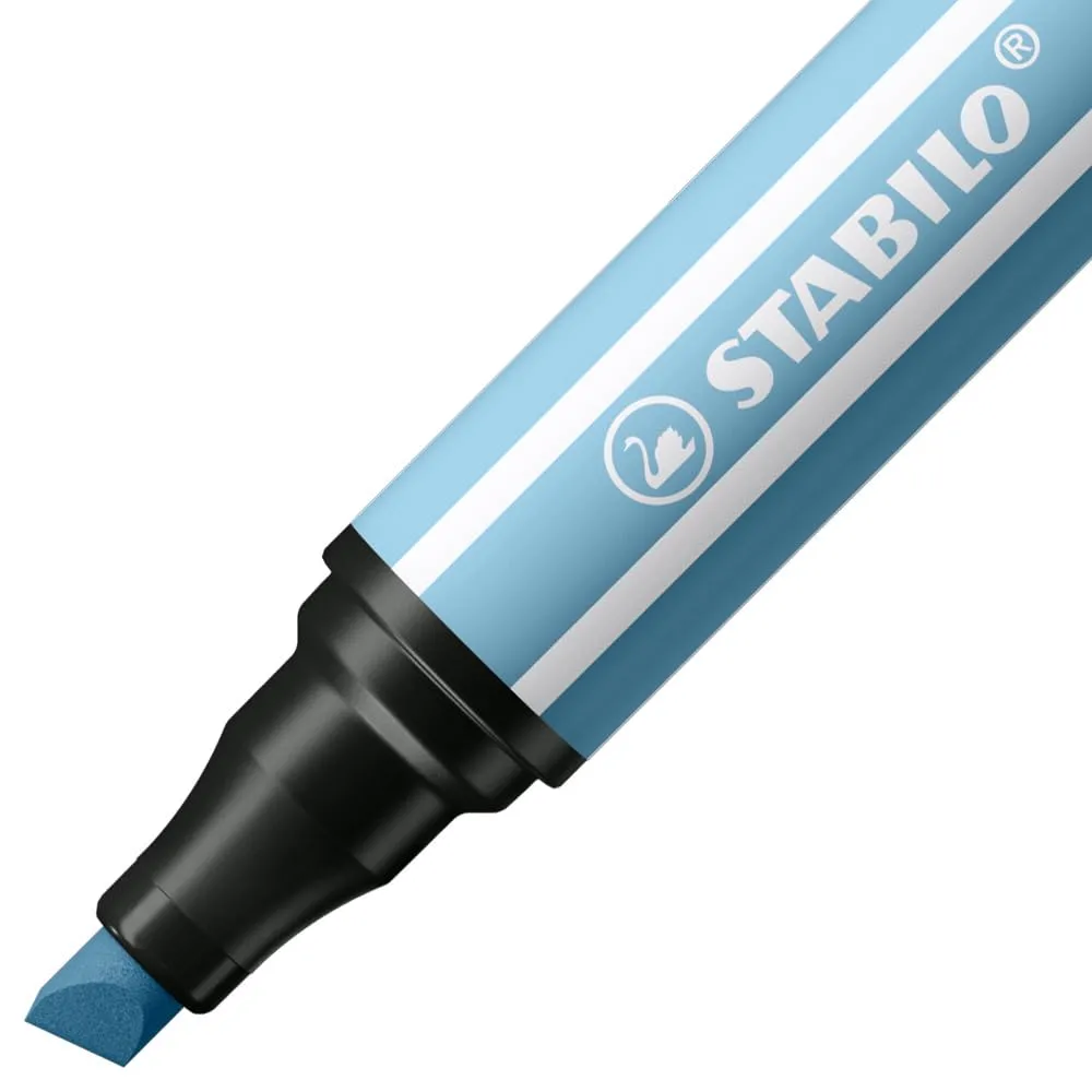 STABILO Premium Fibre-Tip Pen with Chisel Tip Pen 68 MAX - ARTY - Pack of 12 - Assorted Colours