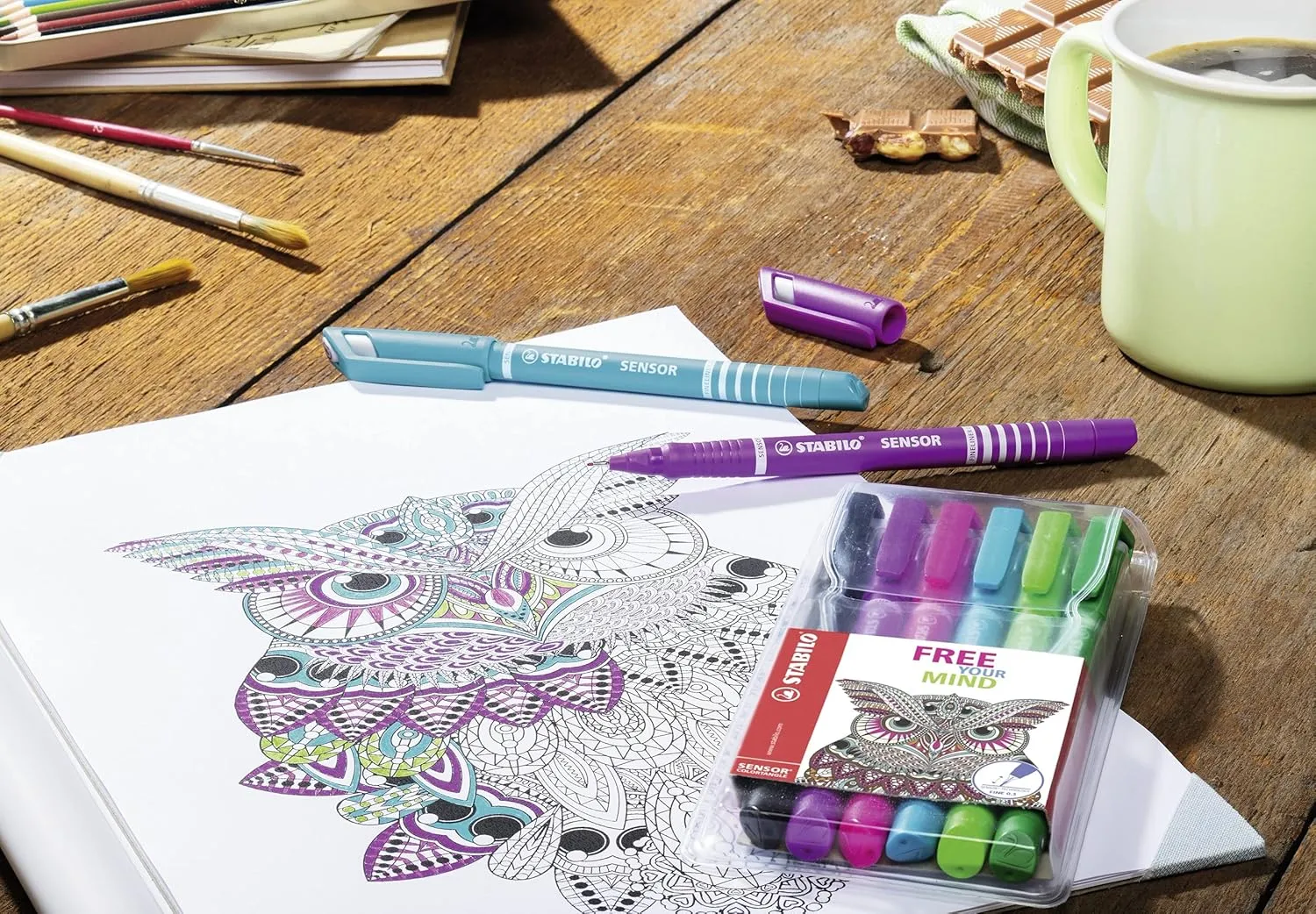 STABILO SENSOR F - Fineliner Pen - Wallet of 4 - Mixed colours