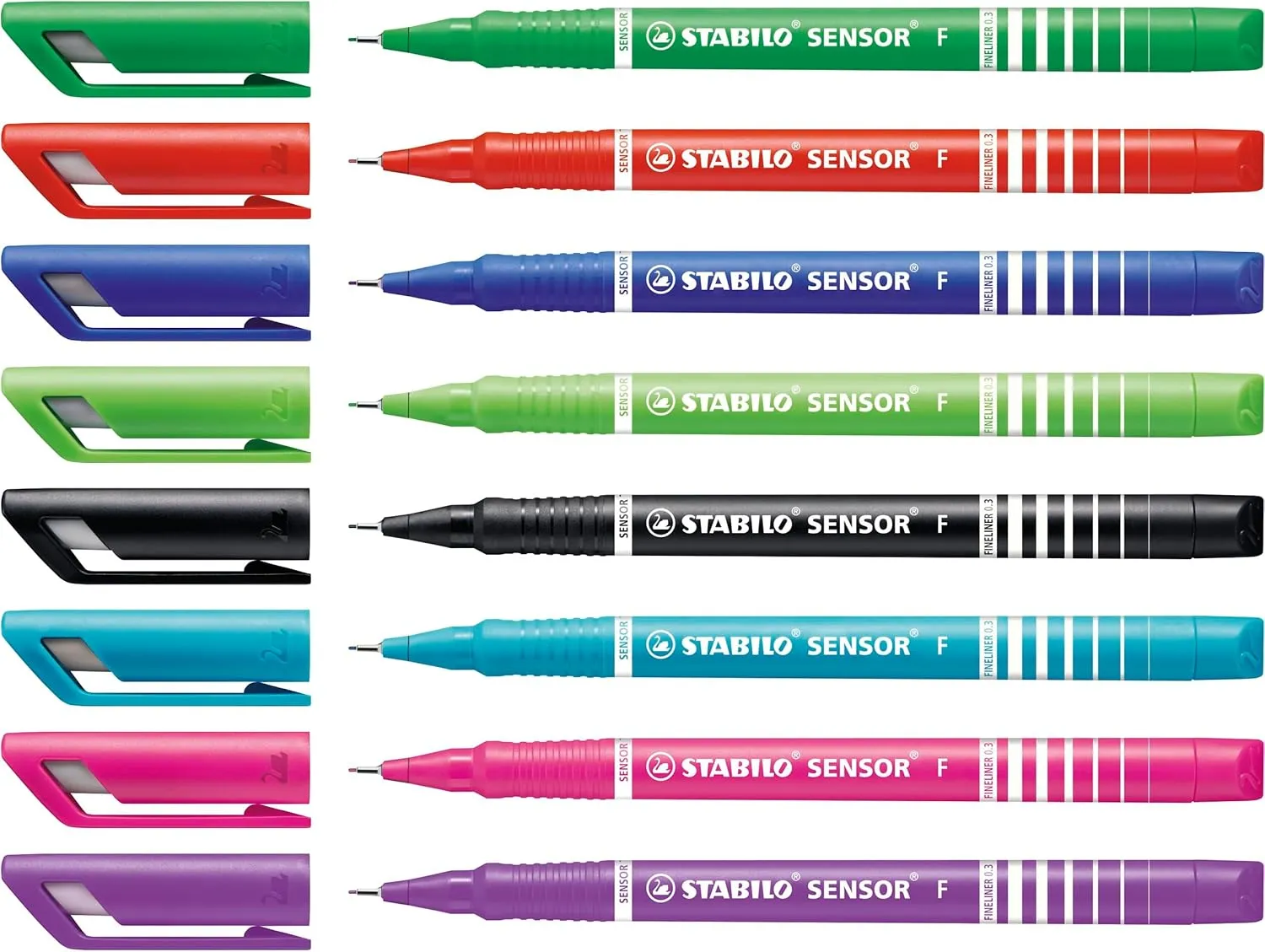 STABILO SENSOR F - Fineliner Pen - Wallet of 8 - mixed colours