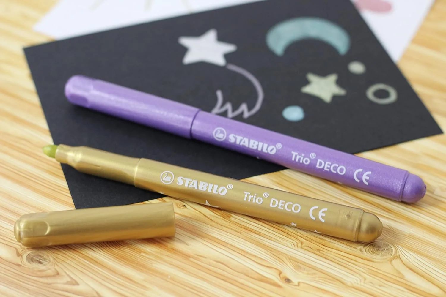 STABILO Trio Deco - Metallic Felt -Tip Pen - Wallet of 8 assorted colours