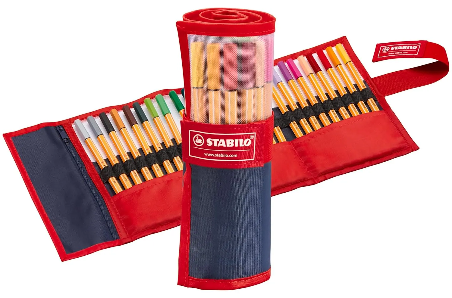 STABILO Point 88 - Fineliner - Rollerset - Wallet of 25 (Assorted Colours)