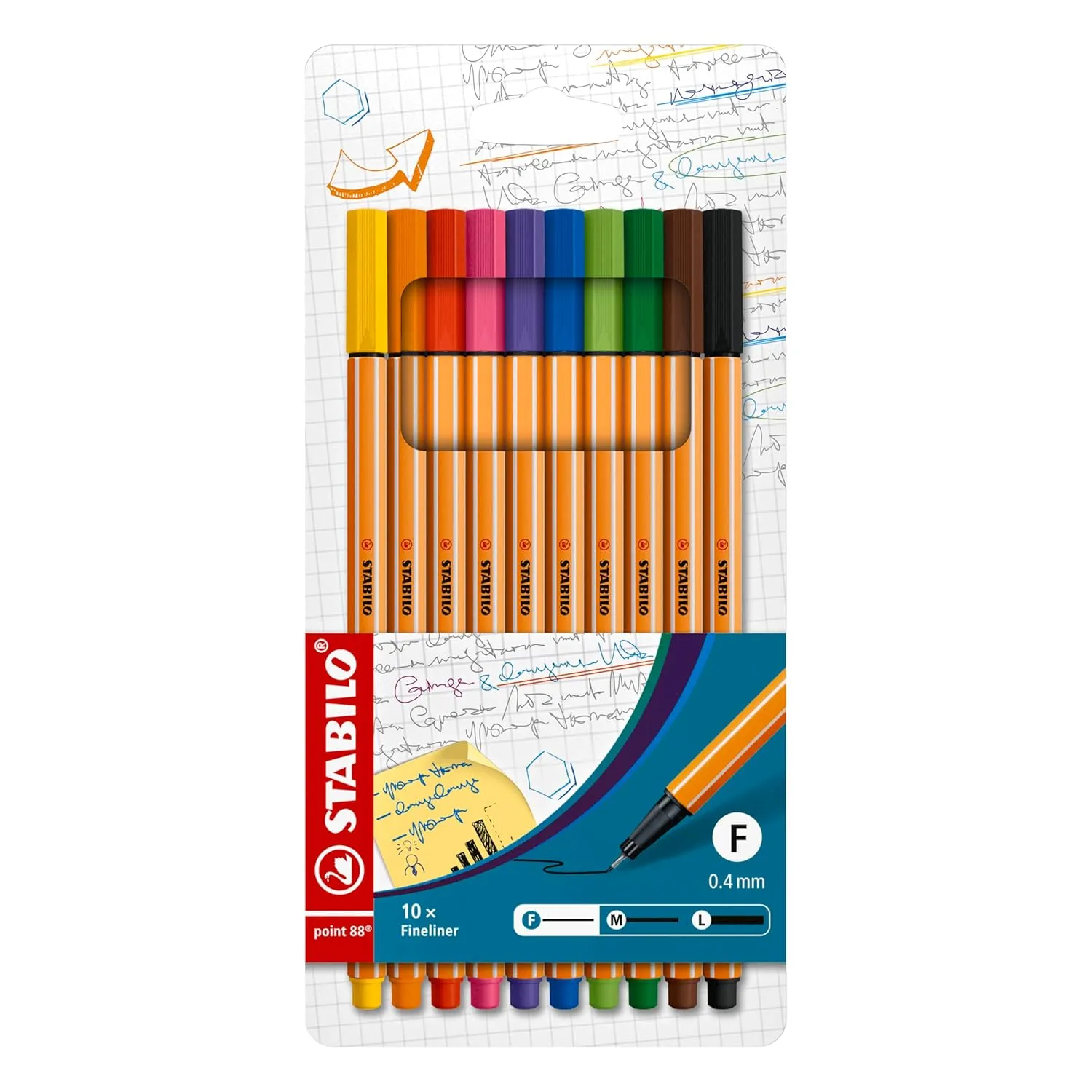 STABILO Point 88 - Fineliner - Wallet of 10 (Assorted Colours)