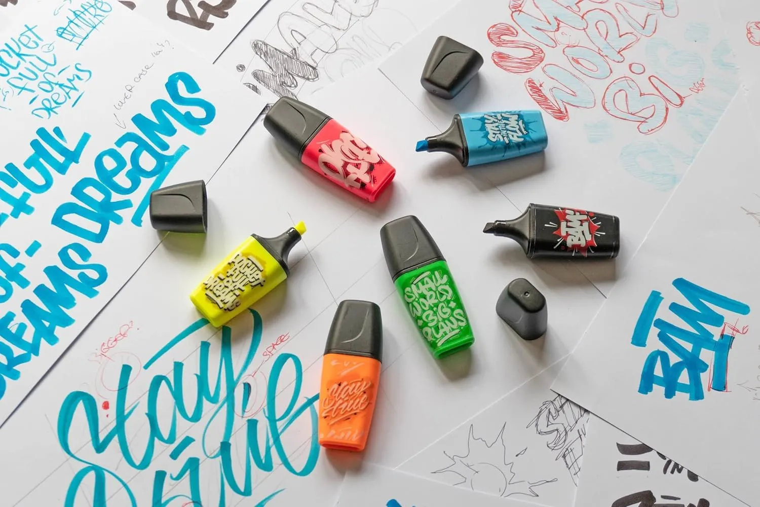 STABILO Highlighter Pen Set | BOSS Mini by Snooze One | Pack of 3 | Orange Pink Green