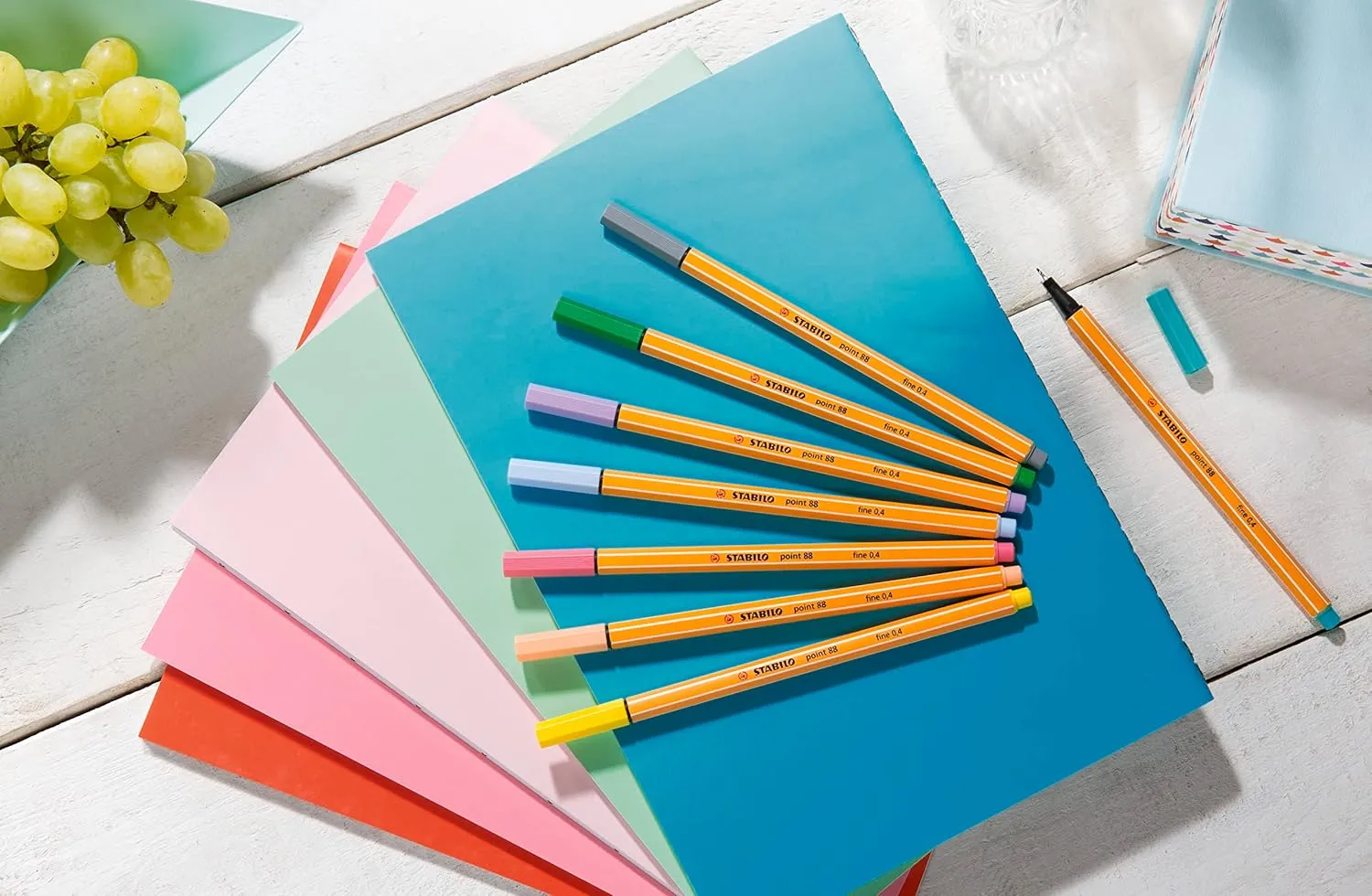 STABILO Point 88 - Fineliner Pack of 8 (Pastel Colours)
