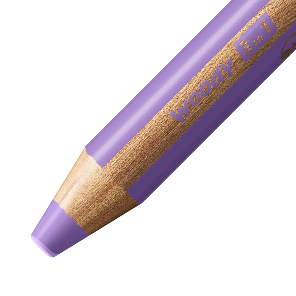 STABILO Multi-Talented Pencil woody 3 in 1 - Pack of 1 - Pastel Lilac
