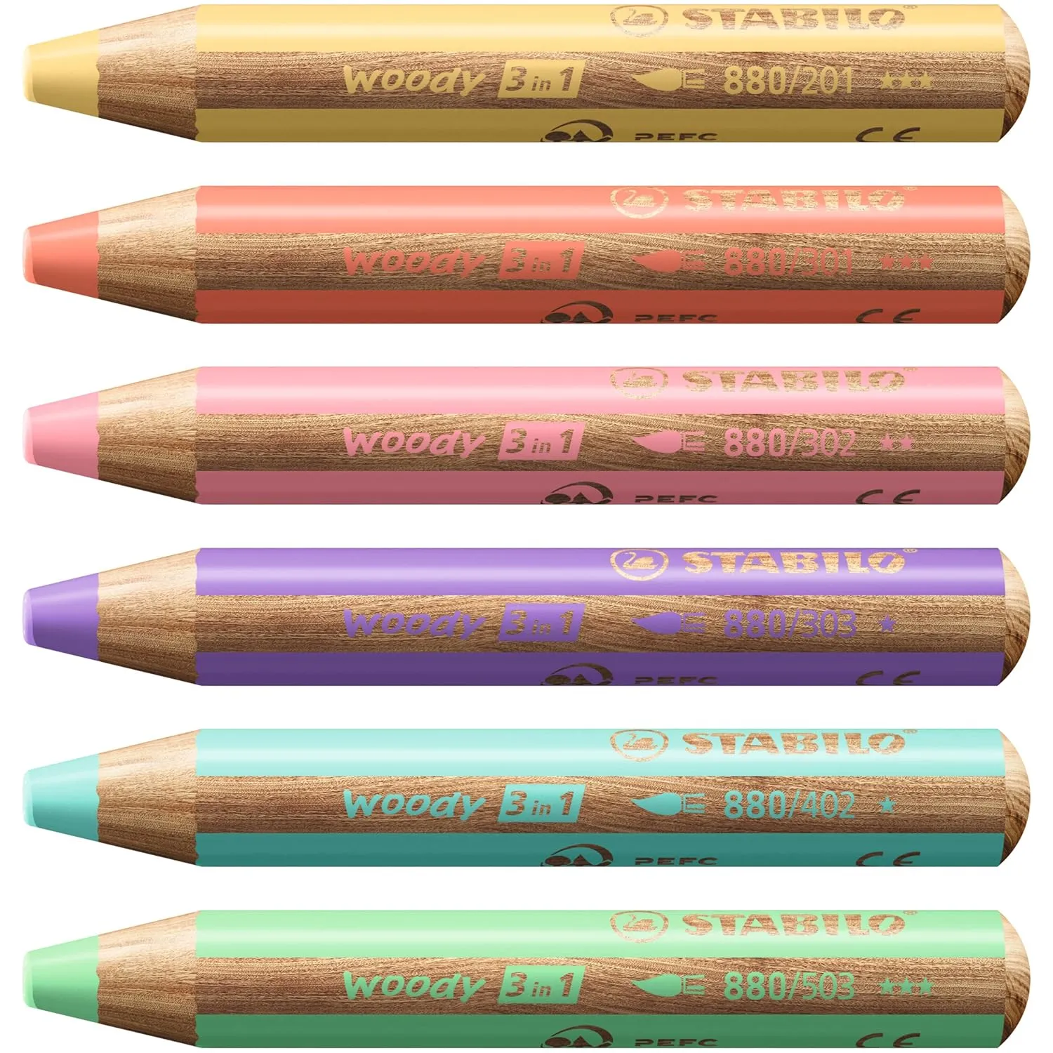 STABILO Multi-Talented Pencil woody 3 in 1 - Pack of 1 - Pastel Lilac