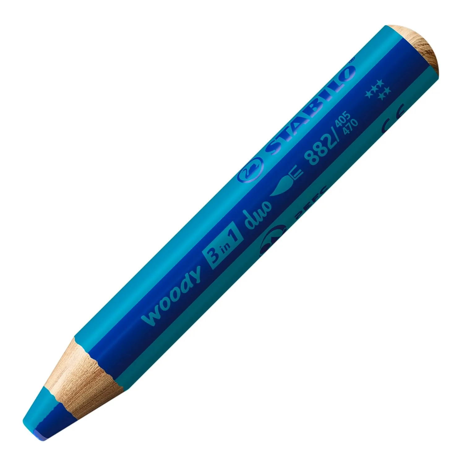 STABILO Multi-Talented Pencil woody 3 in 1 duo - Ultramarine/Turquoise - 1 Piece