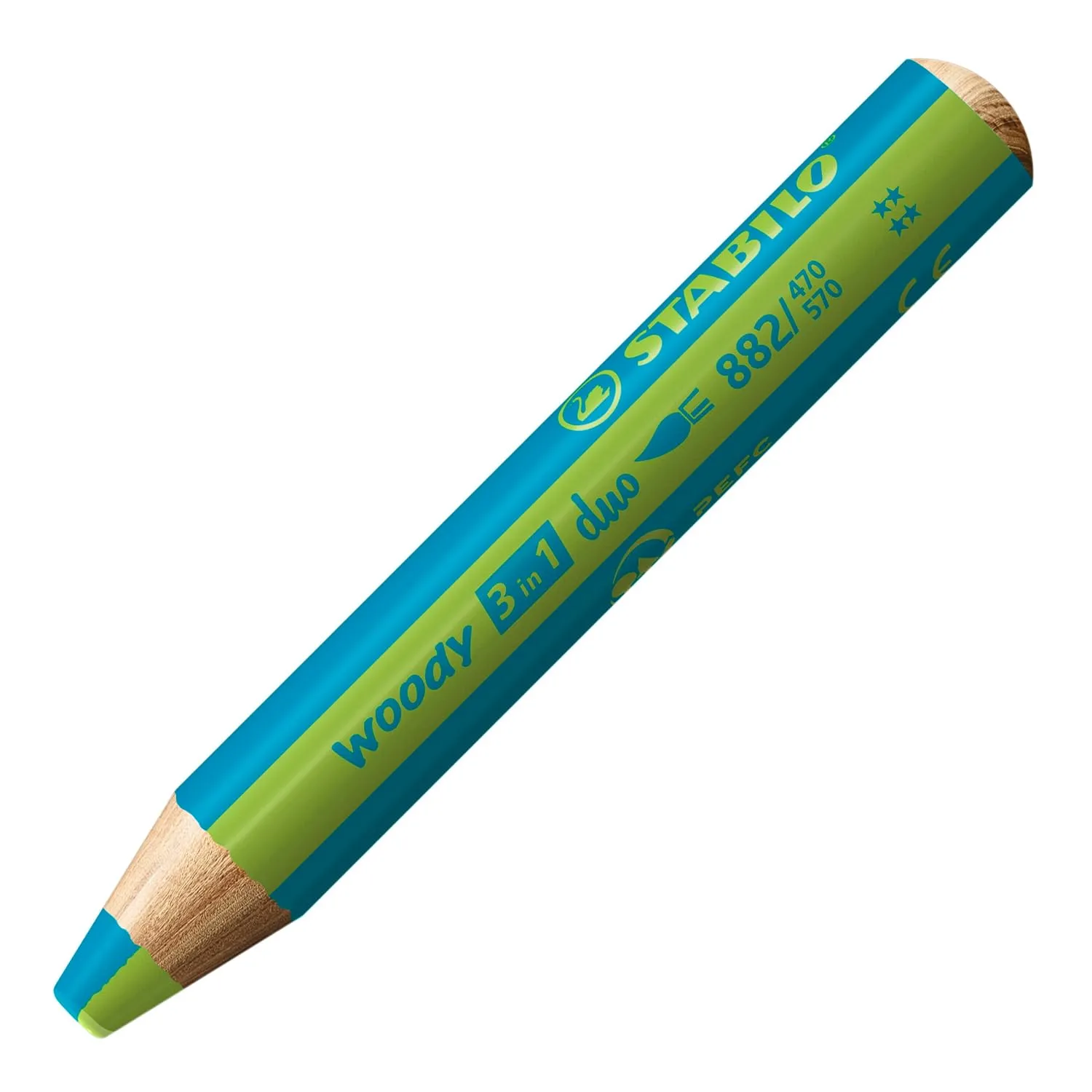 STABILO Multi-Talented Pencil woody 3 in 1 duo - Turquoise/Light Green - 1 Piece