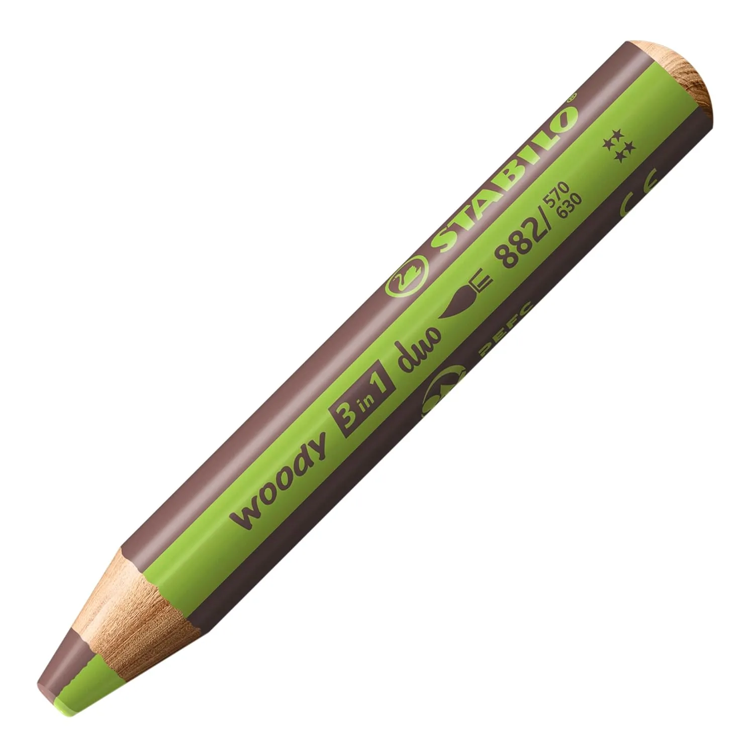 STABILO Multi-Talented Pencil woody 3 in 1 duo - Light Green/Brown - 1 Piece