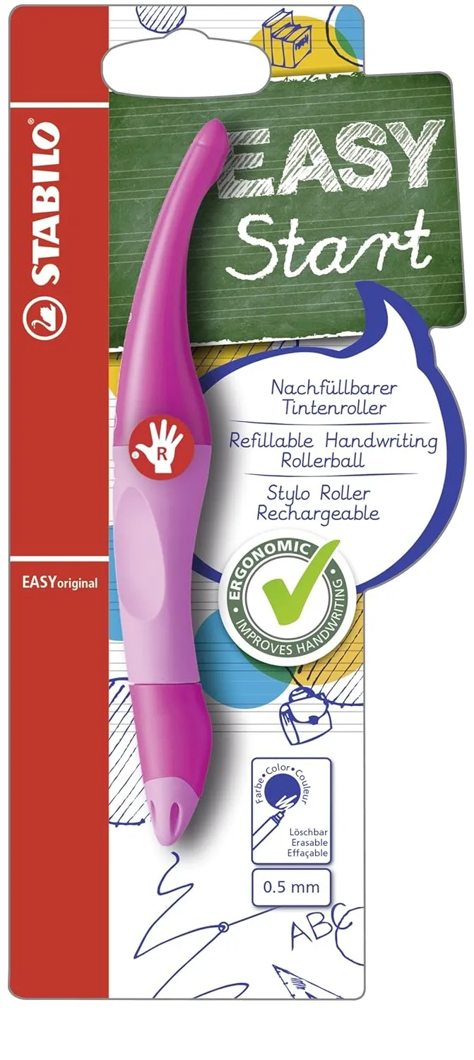 STABILO Ergonomic Rollerball EASYoriginal - Right-Handed - Pack of 1 - Light Pink/Dark Pink