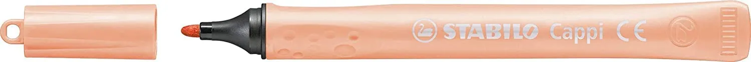 STABILO Felt Medium Tip Pen Cappi Arty - Wallet of 18,  2 Cap-Rings, Multicolor
