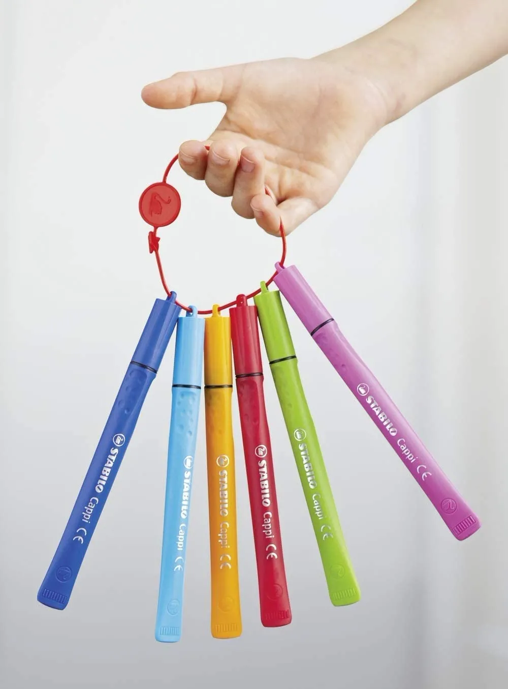 STABILO Felt Medium Tip Pen Cappi Arty - Wallet of 18,  2 Cap-Rings, Multicolor