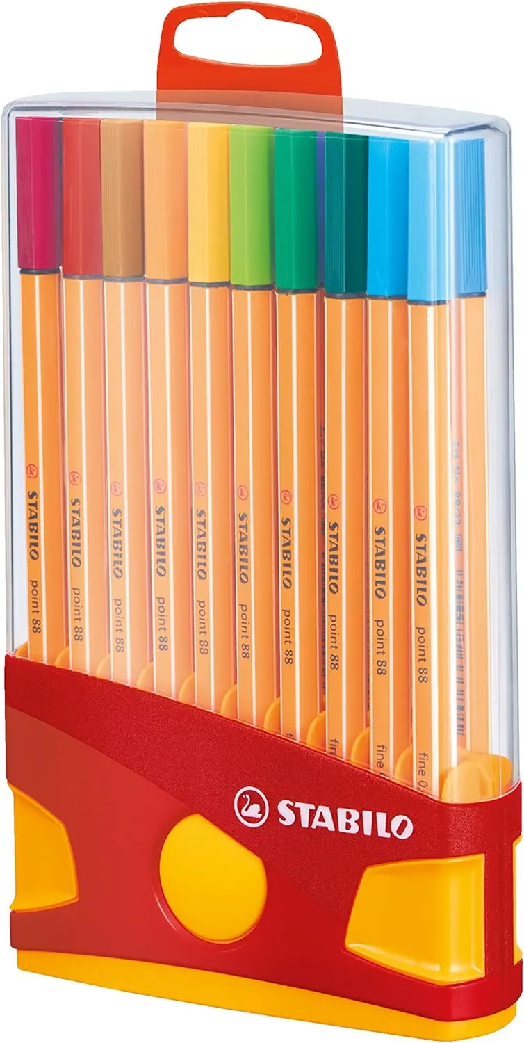STABILO Fineliner Point 88 - Colorparade - Pack Of 20 Mixed Colours With Hanging Loop, Multicolor