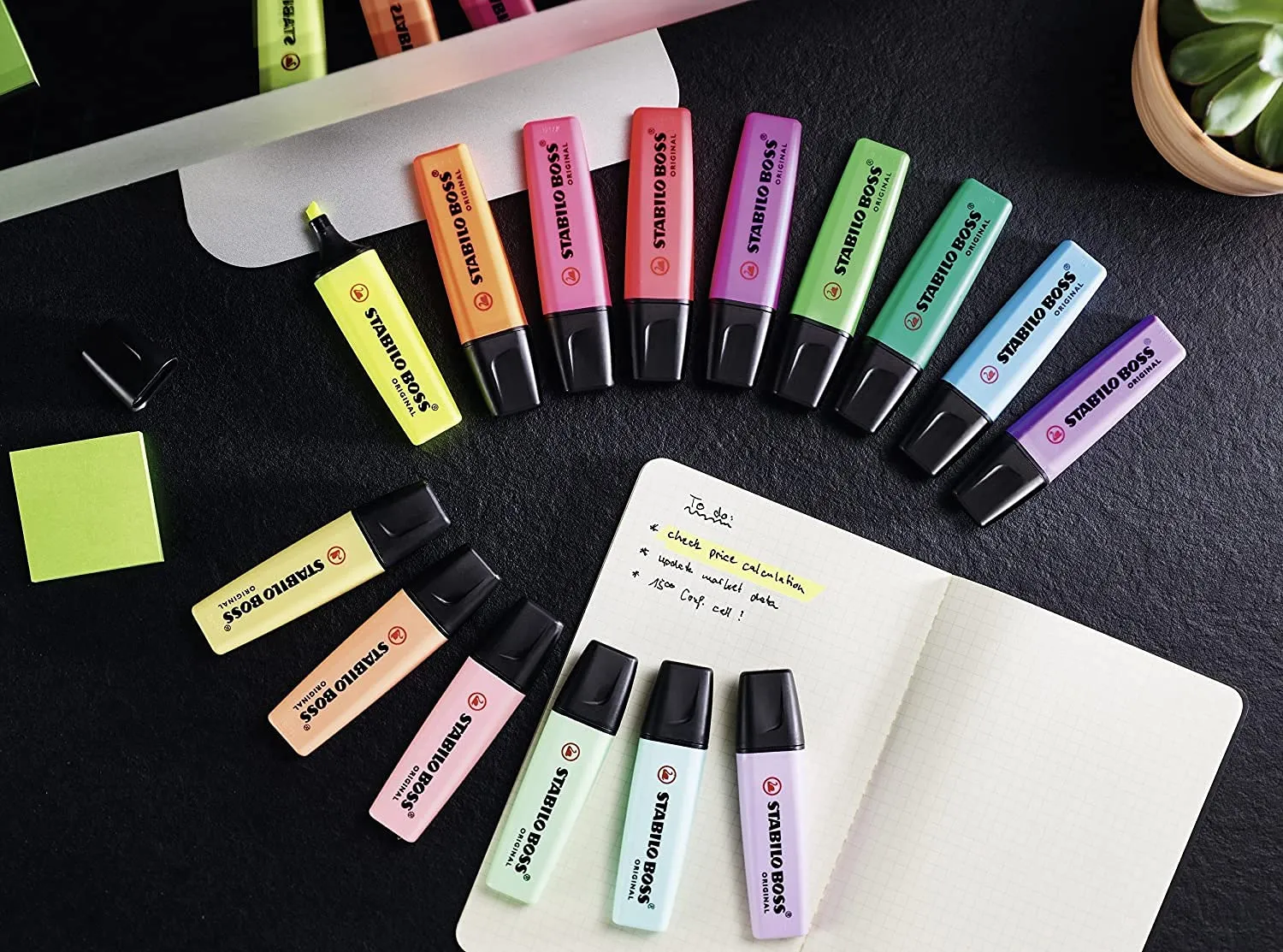 STABILO BOSS Original - Highlighter Pen - Fluorescent Yellow - Pack of 10