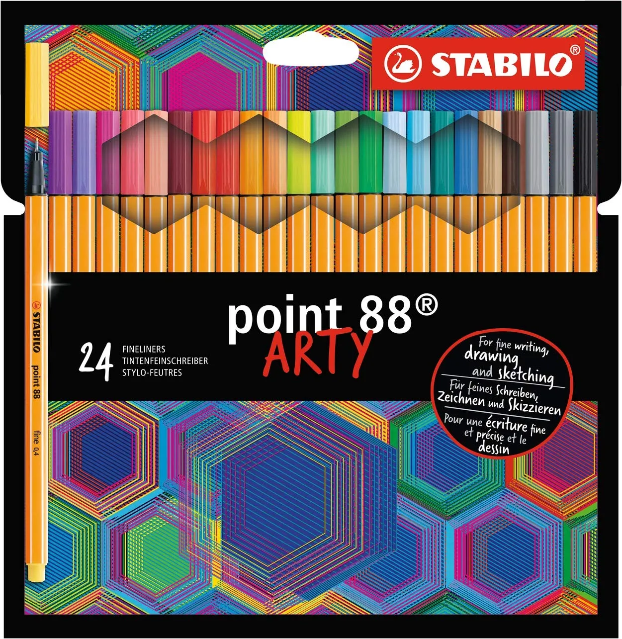 STABILO Fineliner Point 88 Wallet of 24 Assorted Colours, Multicolor (8824/1-20)