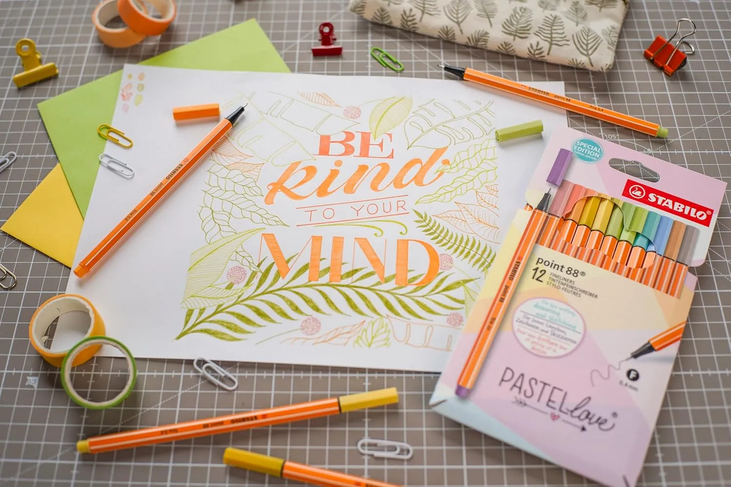 STABILO Fineliner point 88 - Pastellove Set - Pack of 12 - Assorted Colours