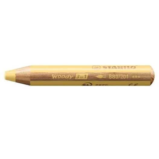 STABILO Multi-Talented Pencil woody 3 in 1 - Pack of 1 - Pastel Yellow