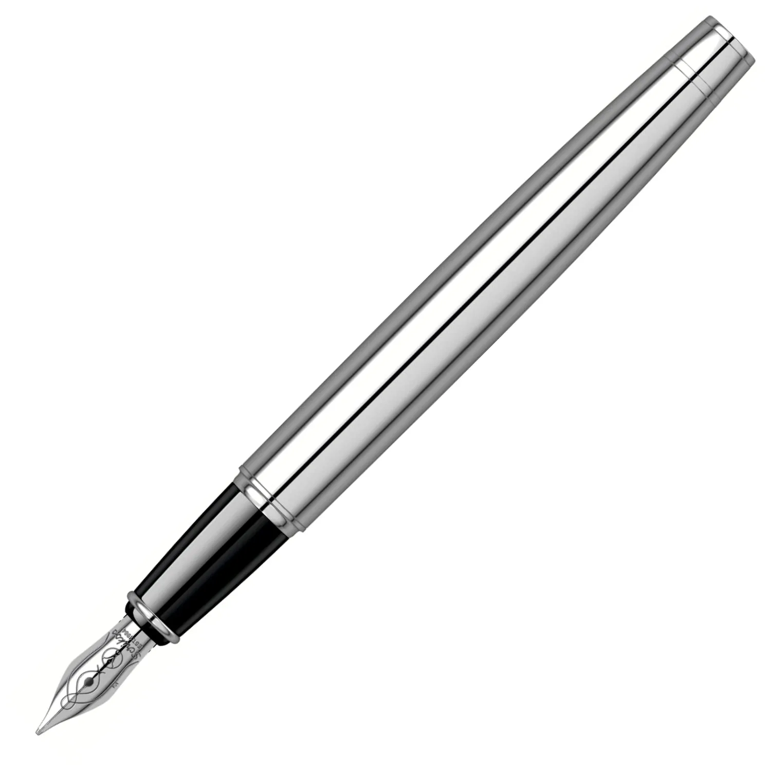 Scrikss Fountain Ink Pen Medium Nib Cartridge & Converter Chrome Plated Brass Body Noble 35 Series Modern and Elegant Pen Ideal for Gifting Using in Office Home