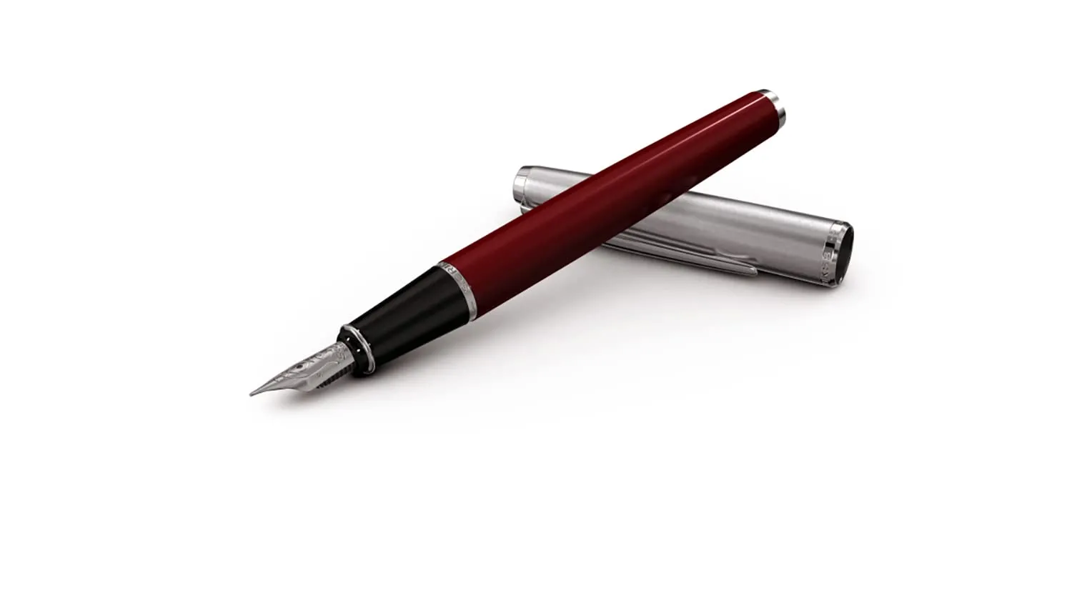 Scrikss Fountain Ink Pen Medium Nib Cartridge & Converter Navy Blue ABS Body Metropolis 78 Series Modern & Elegant Design Ideal for Office, Home, College, Gifting