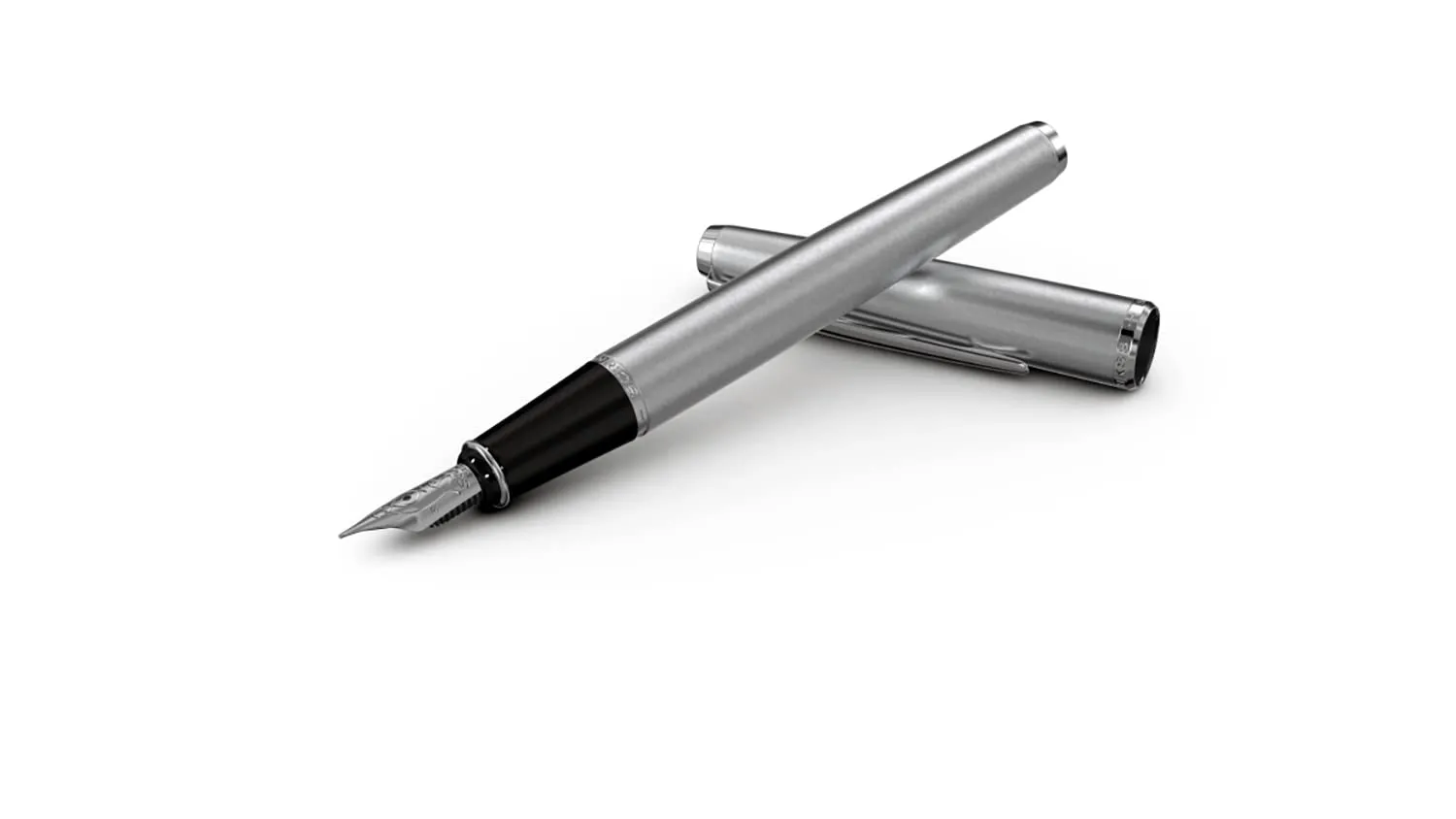 Scrikss Fountain Ink Pen Medium Nib Cartridge & Converter Stainless Steel Body Metropolis 78 Series Modern & Elegant Design Ideal for Office, Home, College, Gifting