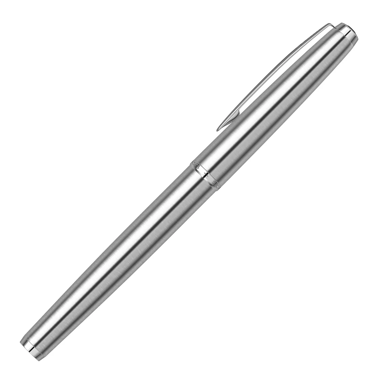 Scrikss Fountain Ink Pen Medium Nib Cartridge & Converter Stainless Steel Body Metropolis 78 Series Modern & Elegant Design Ideal for Office, Home, College, Gifting