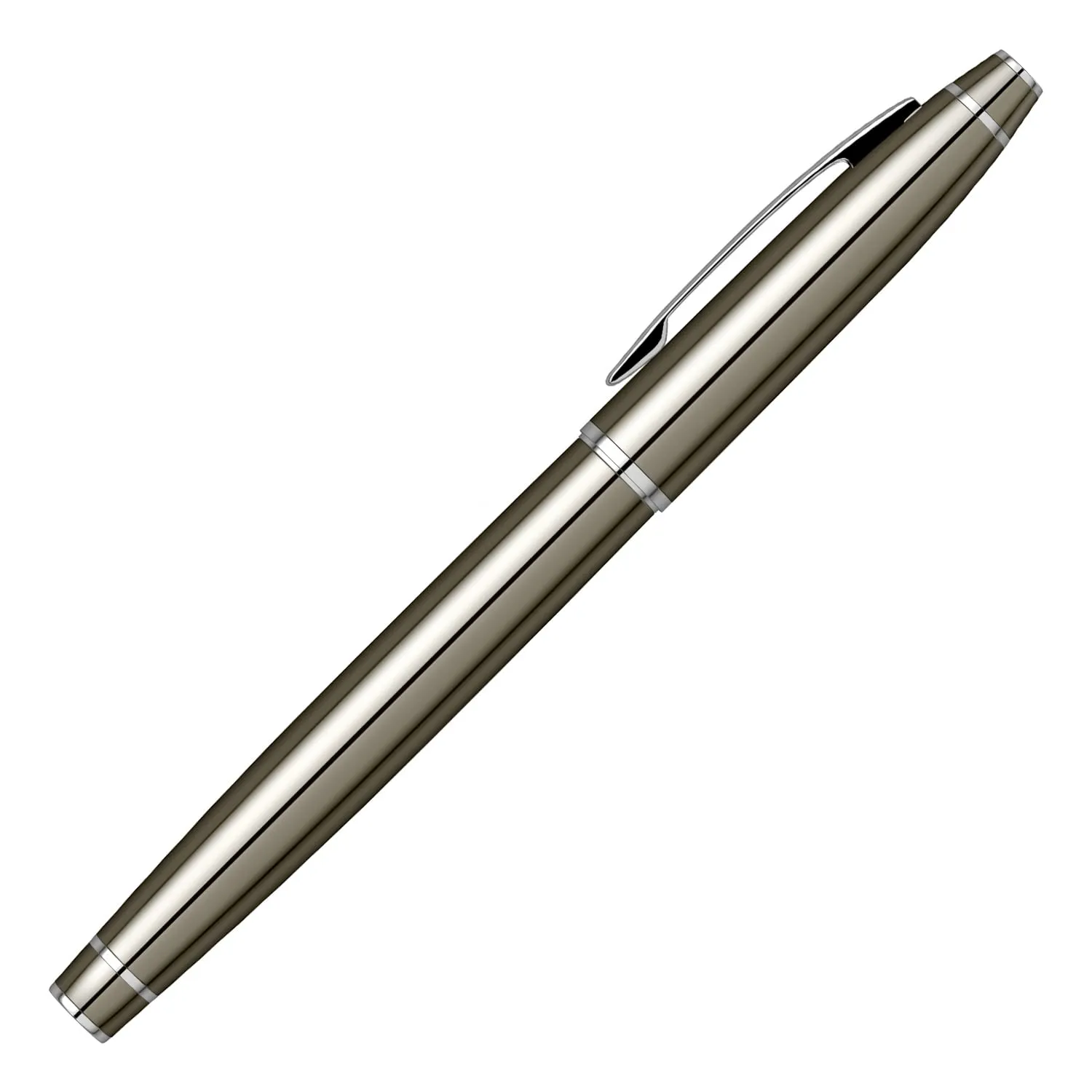 Scrikss Fountain Ink Pen Medium Nib Cartridge & Converter Titanium Plated Brass Body Chrome Plated Trims Noble 35 Series Modern and Elegant Pen Ideal for Gifting Using in Office Home