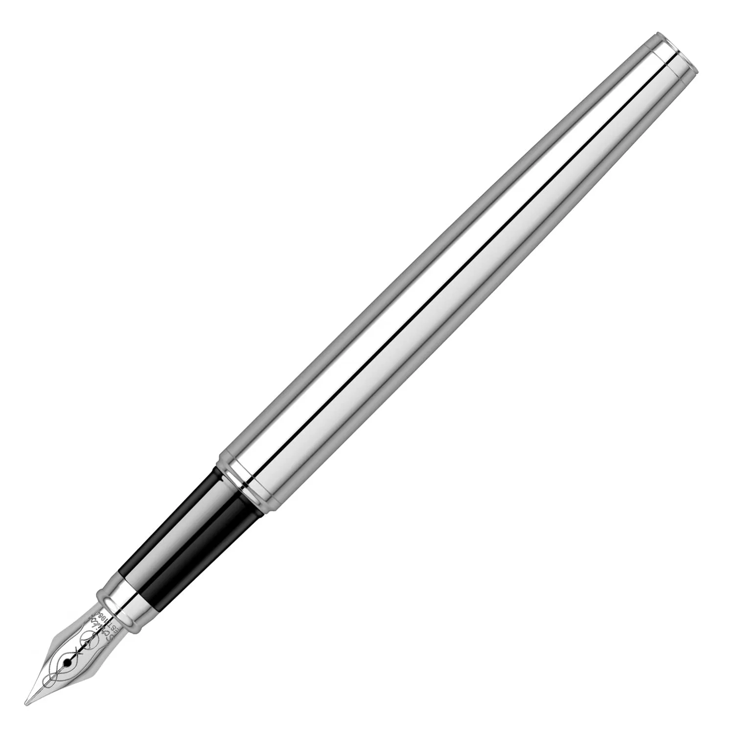 Scrikss Medium Nib Brass Metal Fountain Ink Pen with Converter Oscar 39 Series Chrome Plated Inkpen for Smooth Writing