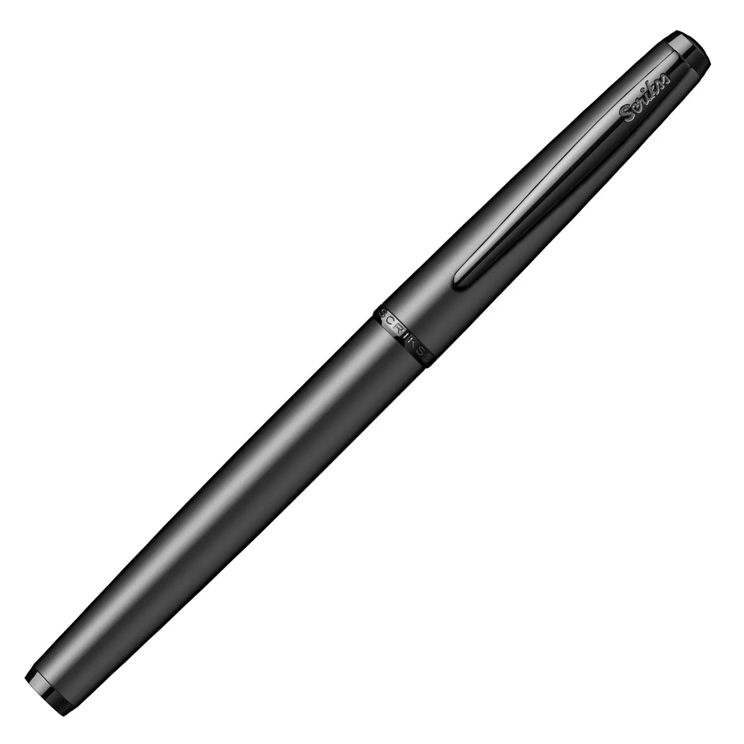 Scrikss Metropolis Roller Ball Point Pen | Black Executive Metal Body Rollerpen | for Writing Gifting Signature