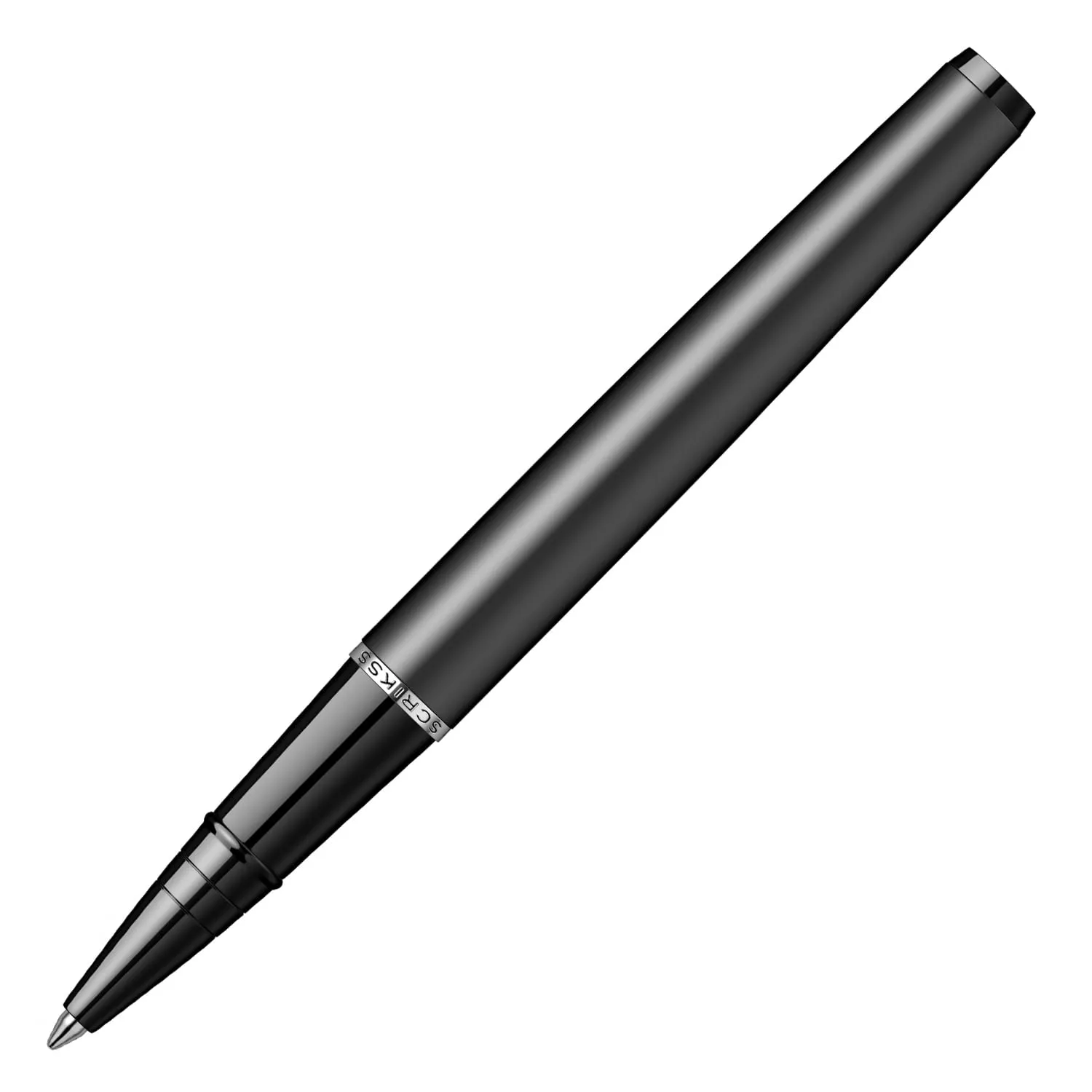 Scrikss Metropolis Roller Ball Point Pen | Black Executive Metal Body Rollerpen | for Writing Gifting Signature