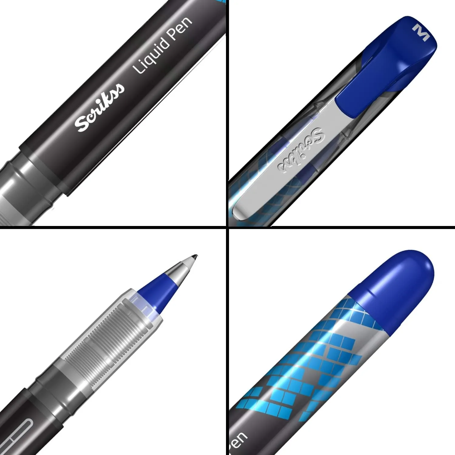Scrikss Office 0.5 mm Liquid Ink Pen - Chrome Plated Tip