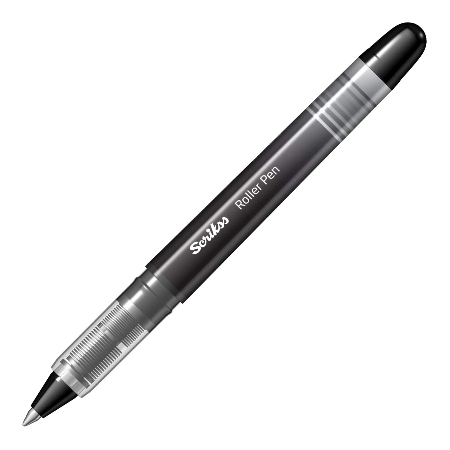 Scrikss Office 0.7 mm Roller Pen - Fast Drying Water Based Ink - 12 Pieces - SR-68 Black New Technology Durable Tip