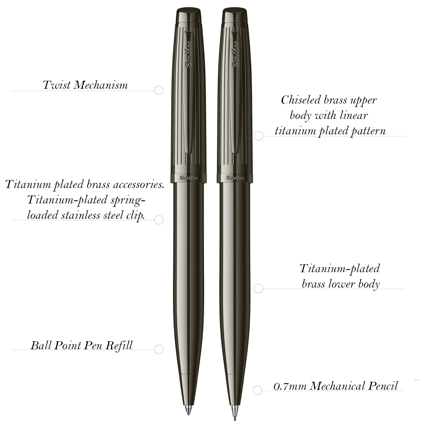 Scrikss Oscar Medium Nib Fountain Ink Pen Ball Point Pen