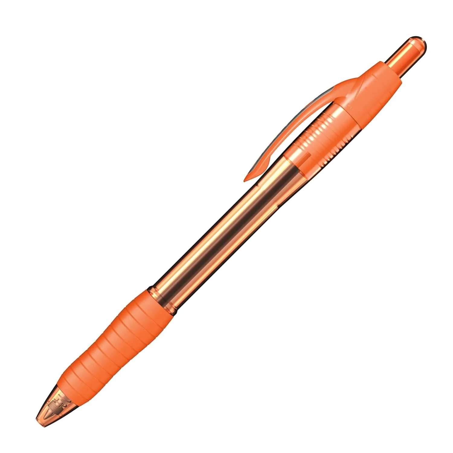 Scrikss Peach Orange Ink Ball Point Pen | Click Mechanism | 12 Peach Orange Barrel Ballpens | Proxi Series