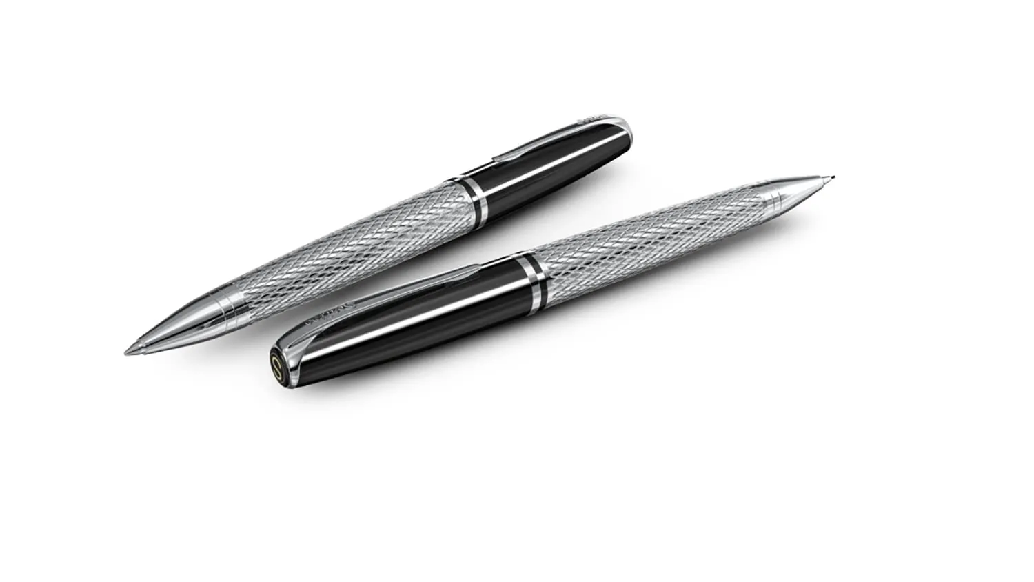 Scrikss Pera 477 Ball Pen 0.7mm Mechanical Pencil, Chrome Plated Brass Body with Wave Pattern, Ideal For Writing, Professionals Pen Collectors