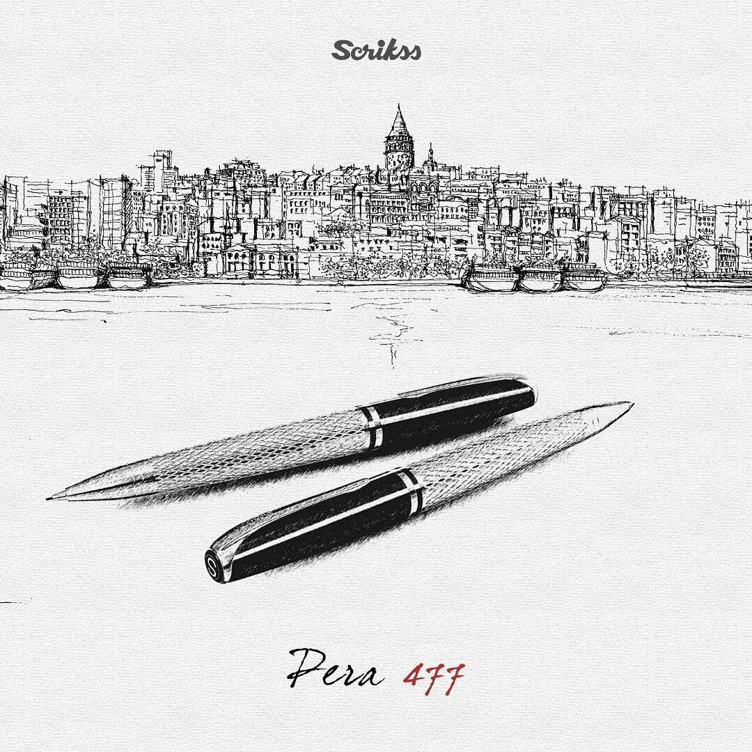 Scrikss Pera 477 Ball Pen 0.7mm Mechanical Pencil, Chrome Plated Brass Body with Wave Pattern, Ideal For Writing, Professionals Pen Collectors