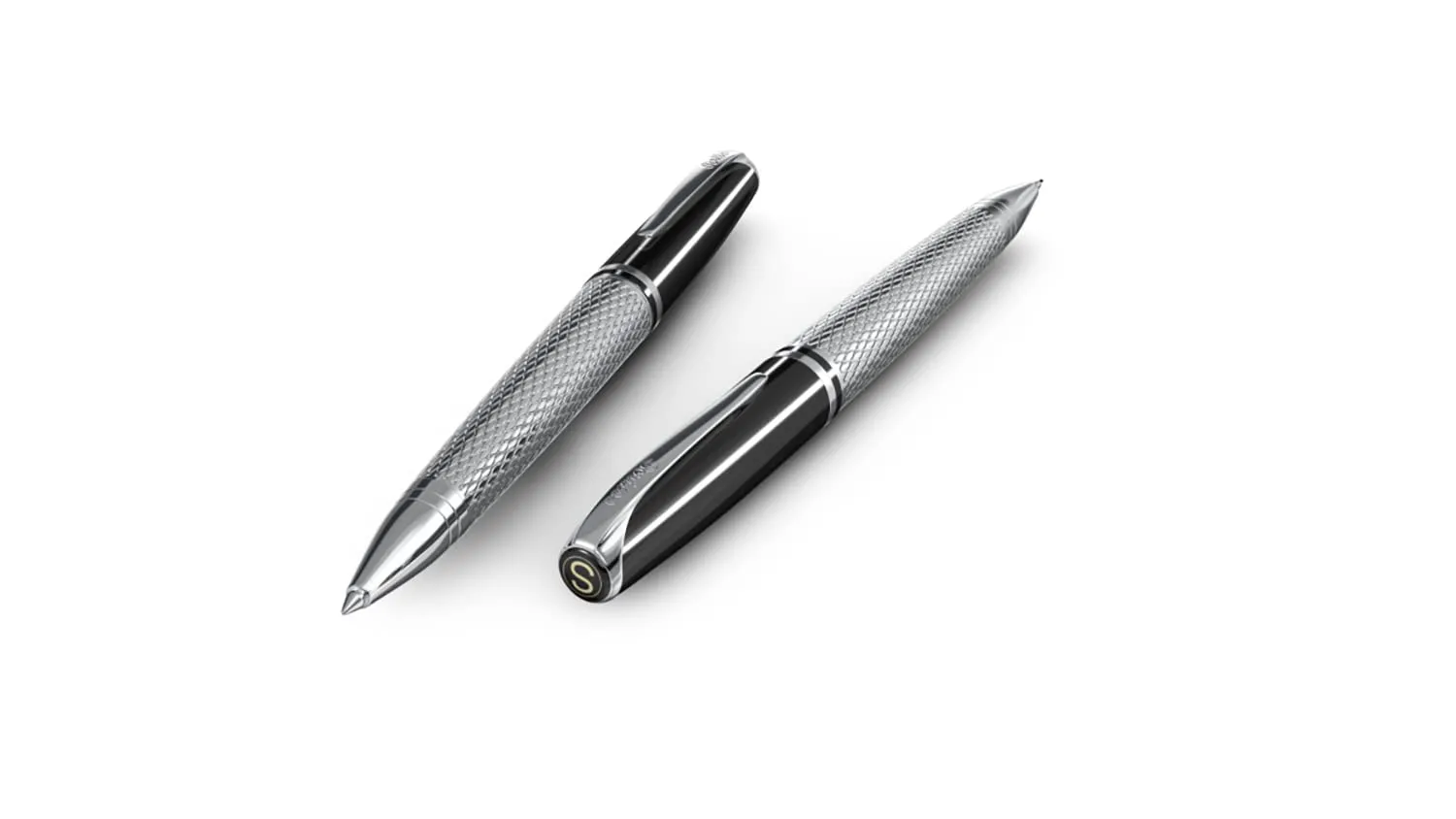 Scrikss Pera 477 Ball Point Pen Black - Chrome Twist Mechanism Chrome Plated Brass Accessories Modern