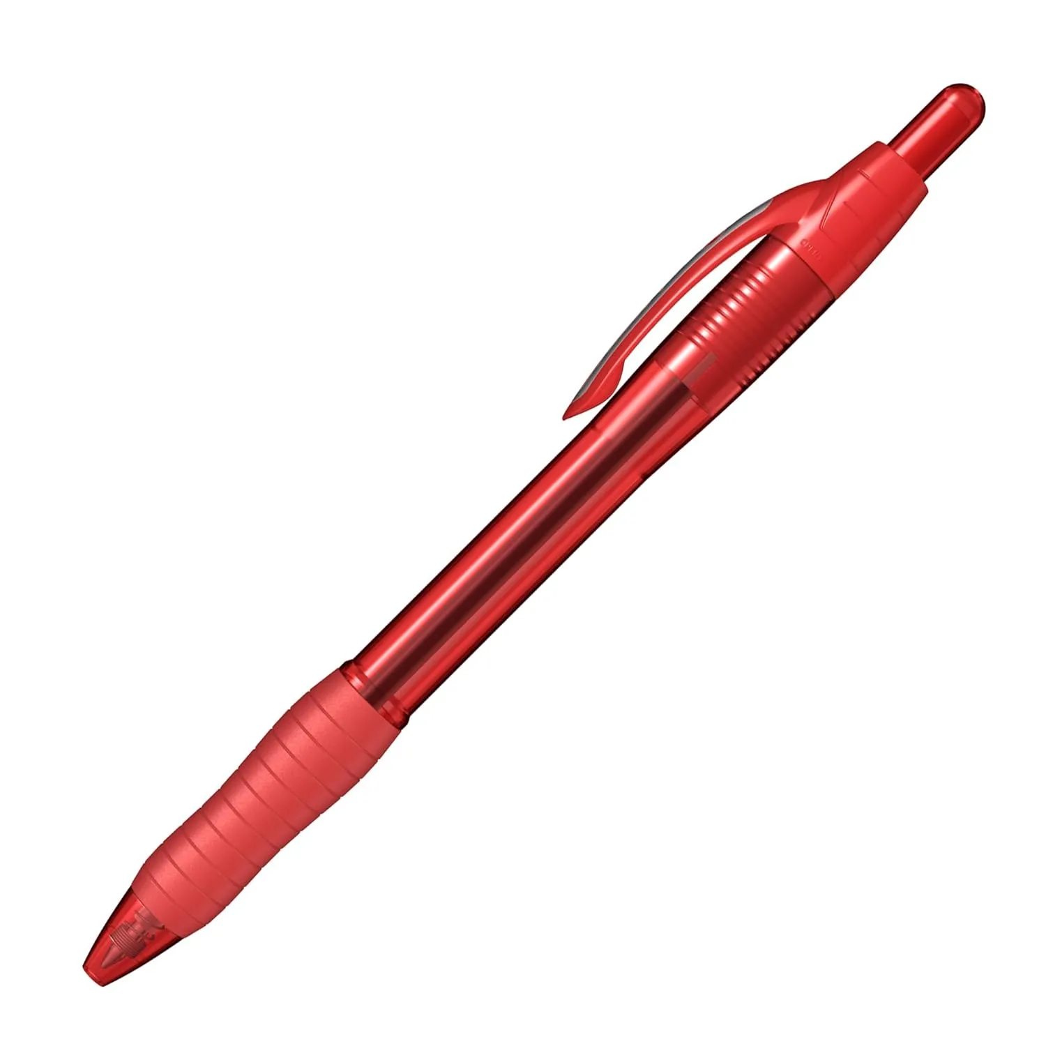 Scrikss Red Ink Ball Point Pen | Click Mechanism | 12 Red Barrel Ballpens | Proxi Series