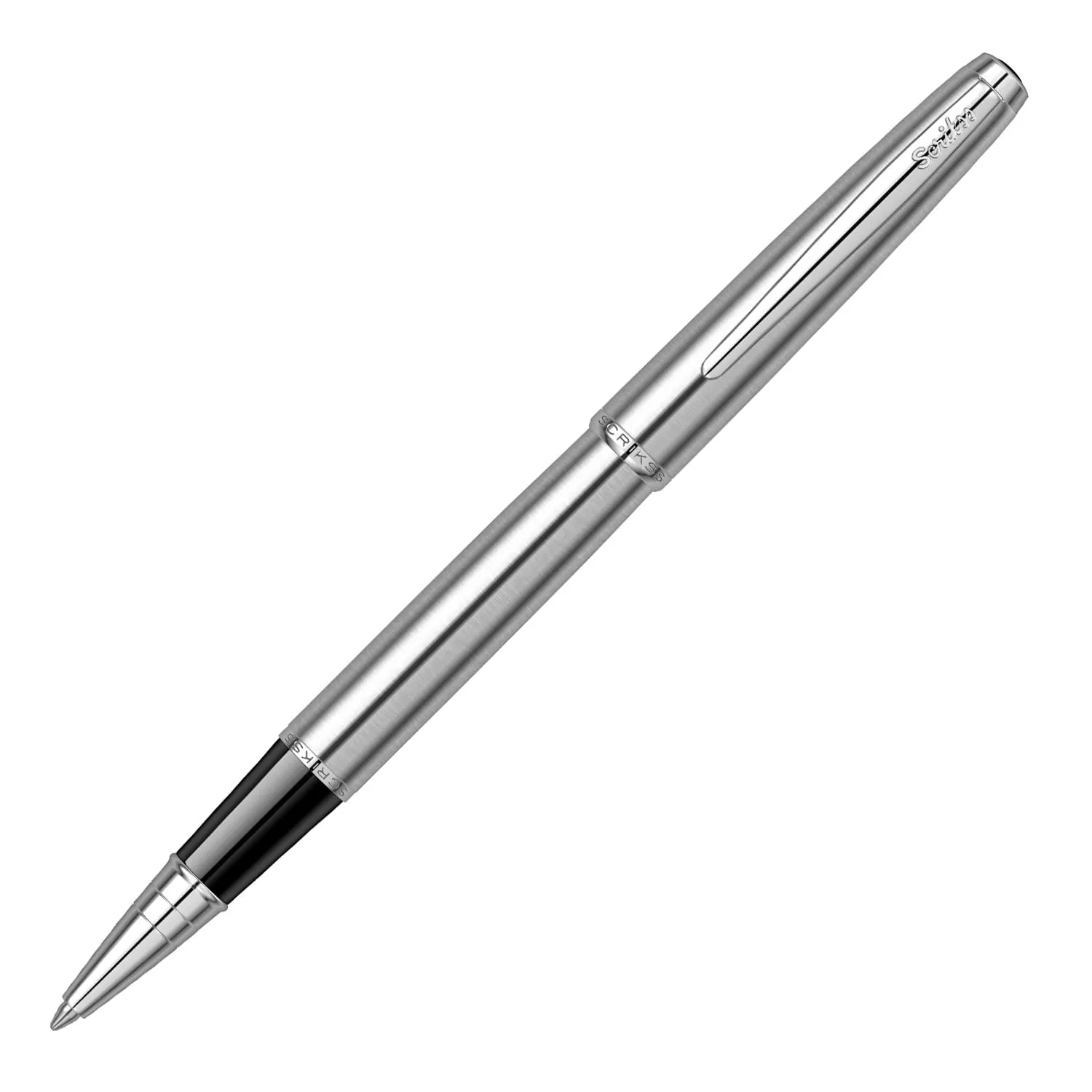 Scrikss Roller Ball Pen Stainless Steel Body Chrome Plated Trims Metropolis 78 Series Modern & Elegant Design Ideal for Office, Home, College, Gifting