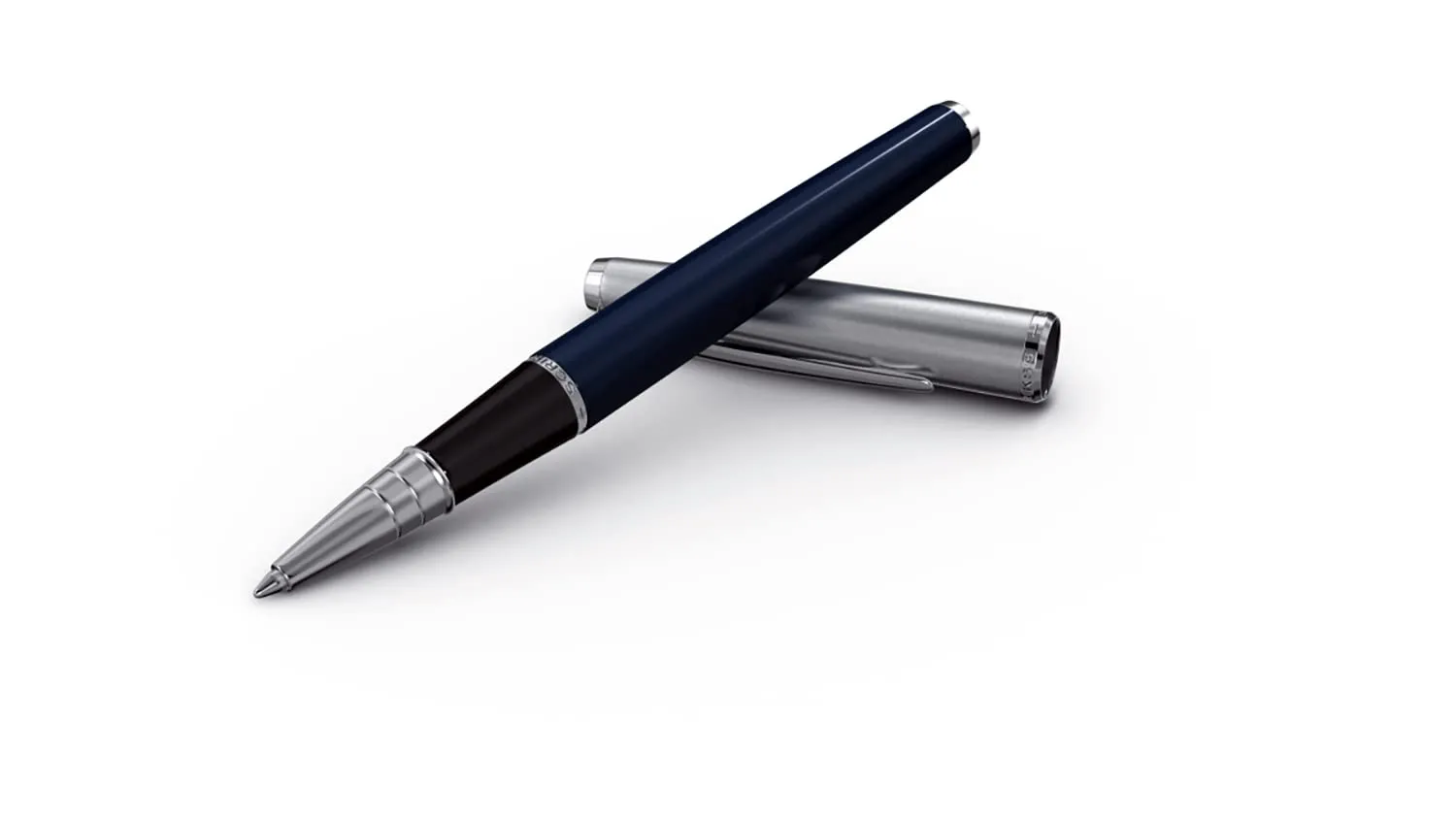 Scrikss Roller Ball Point Blue ABS Lower Body Stainless Steel Upper Body Metropolis 78 Series Modern