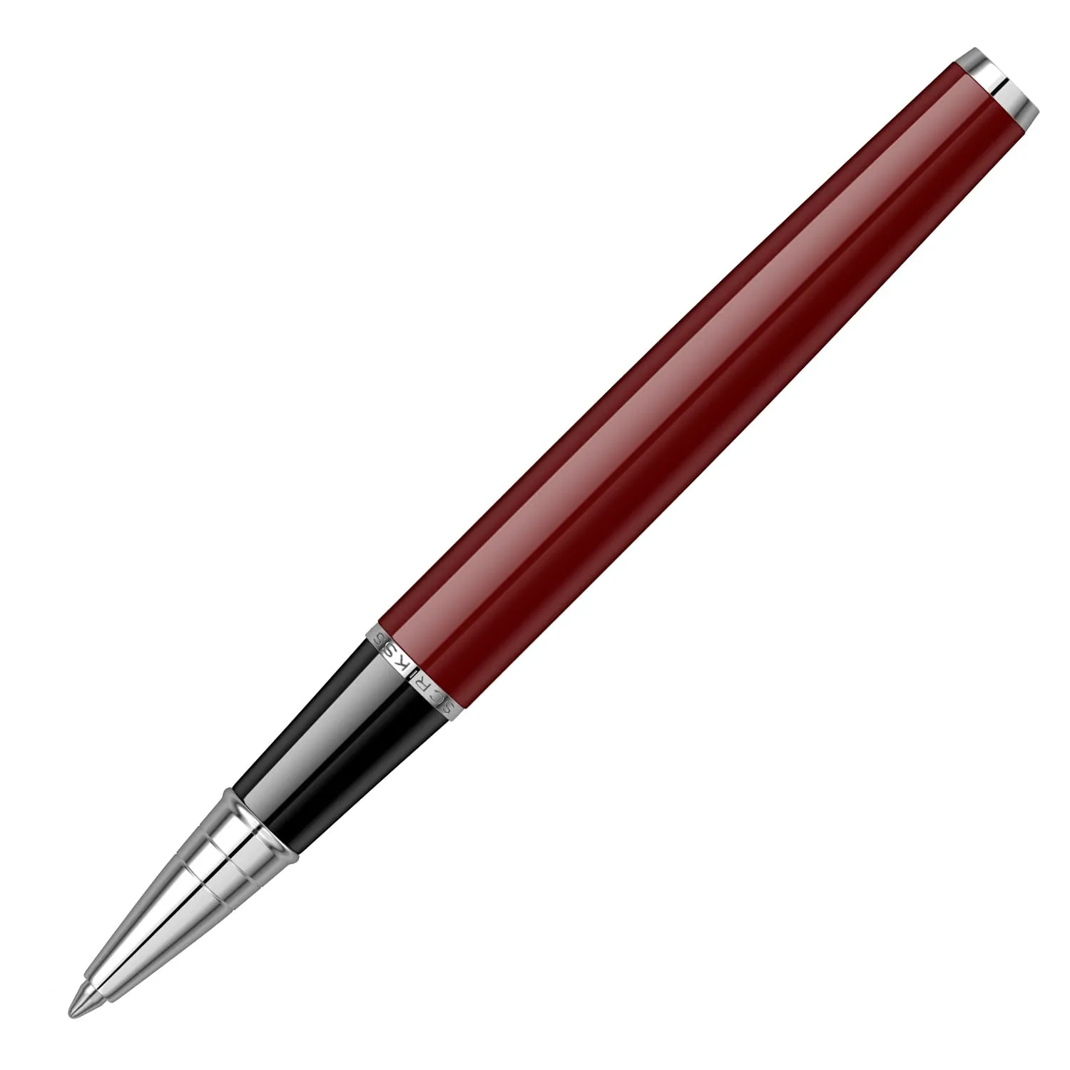 Scrikss Roller Ball Point Burgundy ABS Lower Body Stainless Steel Upper Body Metropolis 78 Series Modern
