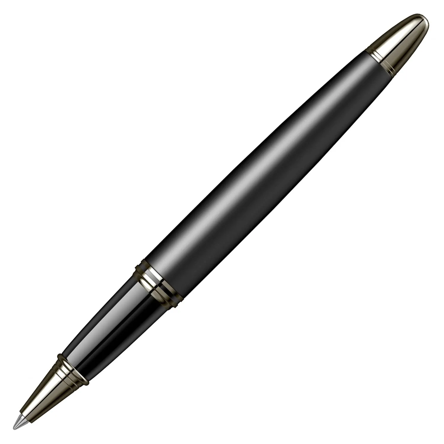 Scrikss Roller Ball Point Pen Black Stainless-Steel Body Gold Plated Brass Accessories Knight 88 Series Modern