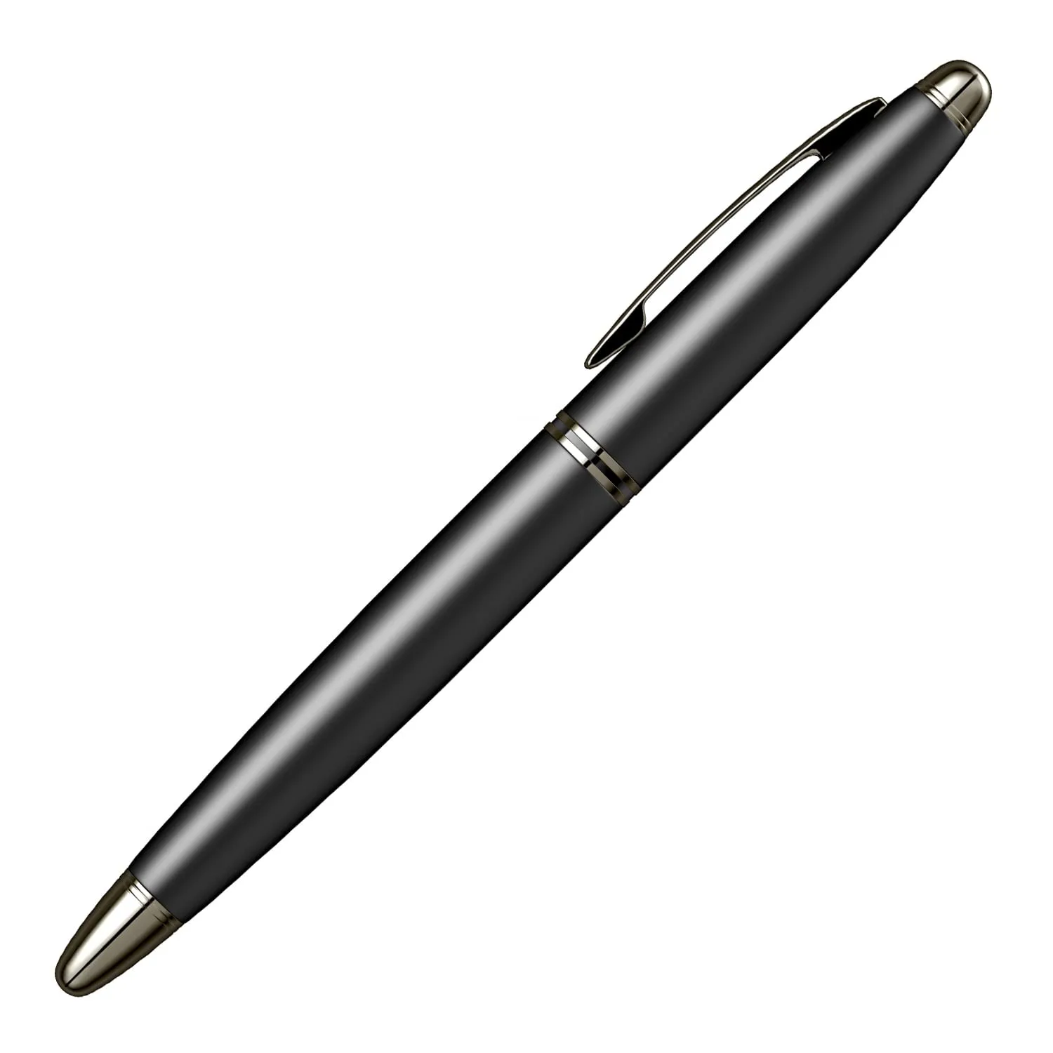 Scrikss Roller Ball Point Pen Black Stainless-Steel Body Gold Plated Brass Accessories Knight 88 Series Modern