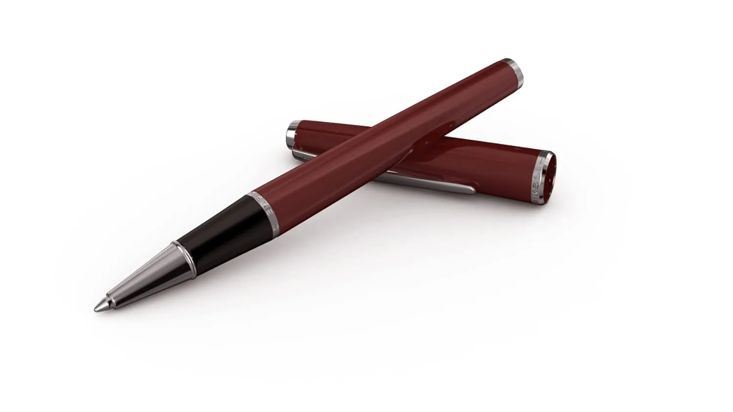 Scrikss Roller Ball Point Pen Burgundy ABS Body Liquid Ink Pen Vintage 33 Modern