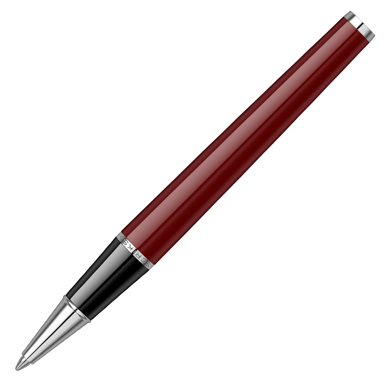 Scrikss Roller Ball Point Pen Burgundy ABS Body Liquid Ink Pen Vintage 33 Modern