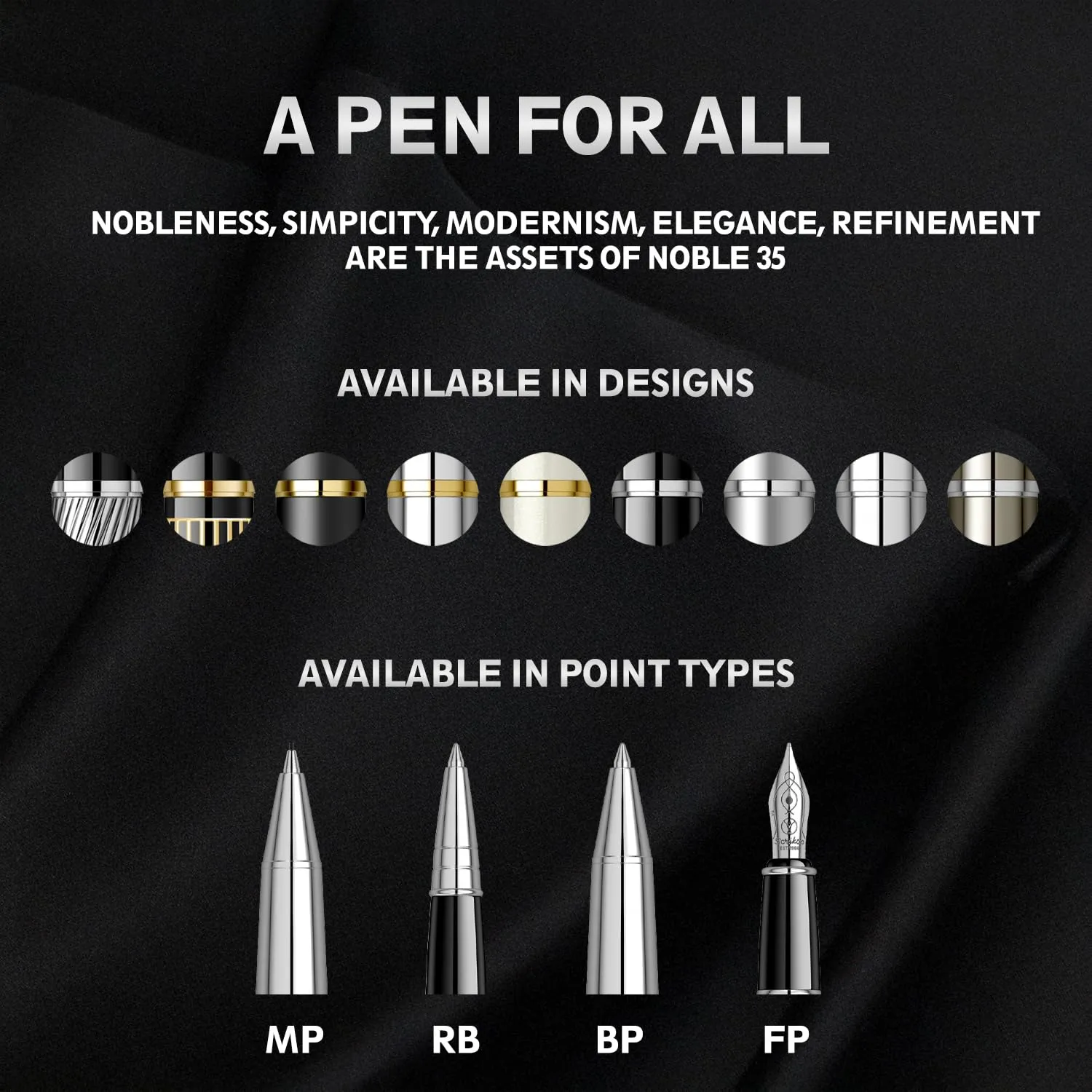 Scrikss Roller Ball Point Pen Chrome Plated Brass Body Noble 35 Series Modern and Elegant Pen Ideal for Gifting Using in Office Home