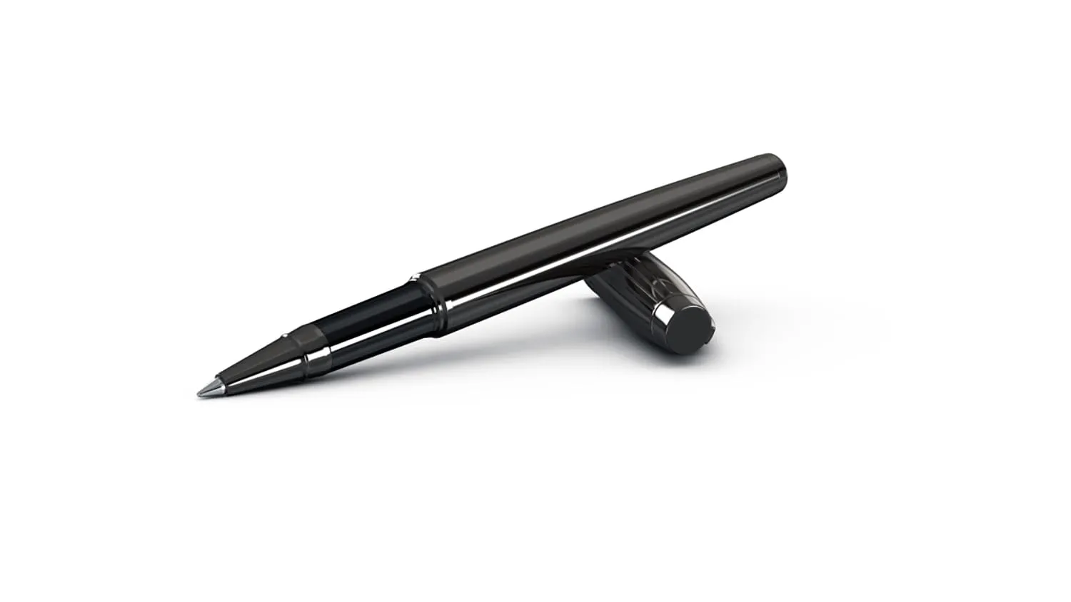 Scrikss Roller Ball Point Pen Liquid Ink Titanium Plated Brass Body Oscar 39 Series Modern and Elegant Pen Ideal for Gifting Using in Office Home