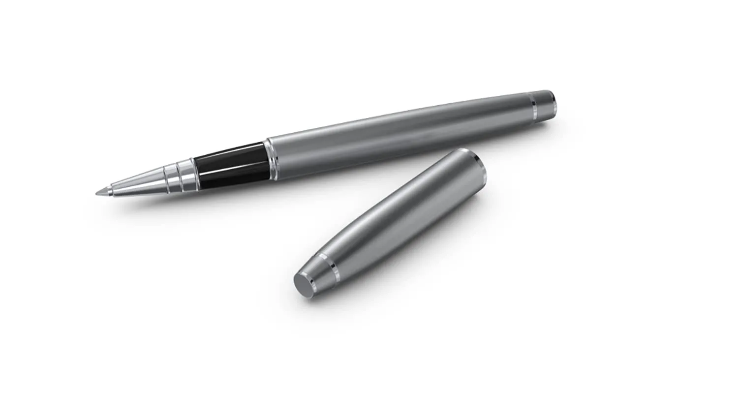 Scrikss Roller Ball Point Pen Matt Chrome Plated Brass Body Noble 35 Series Modern and Elegant Pen Ideal for Gifting Using in Office Home